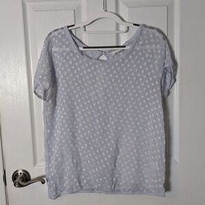 EUC Robbi & Nikki Lavender Sheer Polka Dot‎ Short Sleeve Blouse Top Size Medium